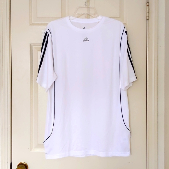 NWOT. Adidas Active Short Sleeve Tee with front logo and stripe design. - Picture 5 of 5